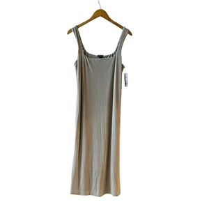 Wild Fable Gray Sleeveless Scoop Neck Midi Dress Size L Large NWT